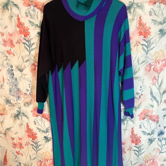 Ami Dresses & Skirts - Vintage Colorful Striped Sweater Dress